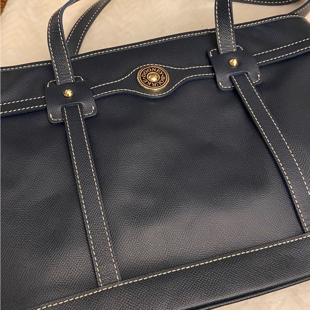 Dooney & Bourke Navy Leather Tote Bag